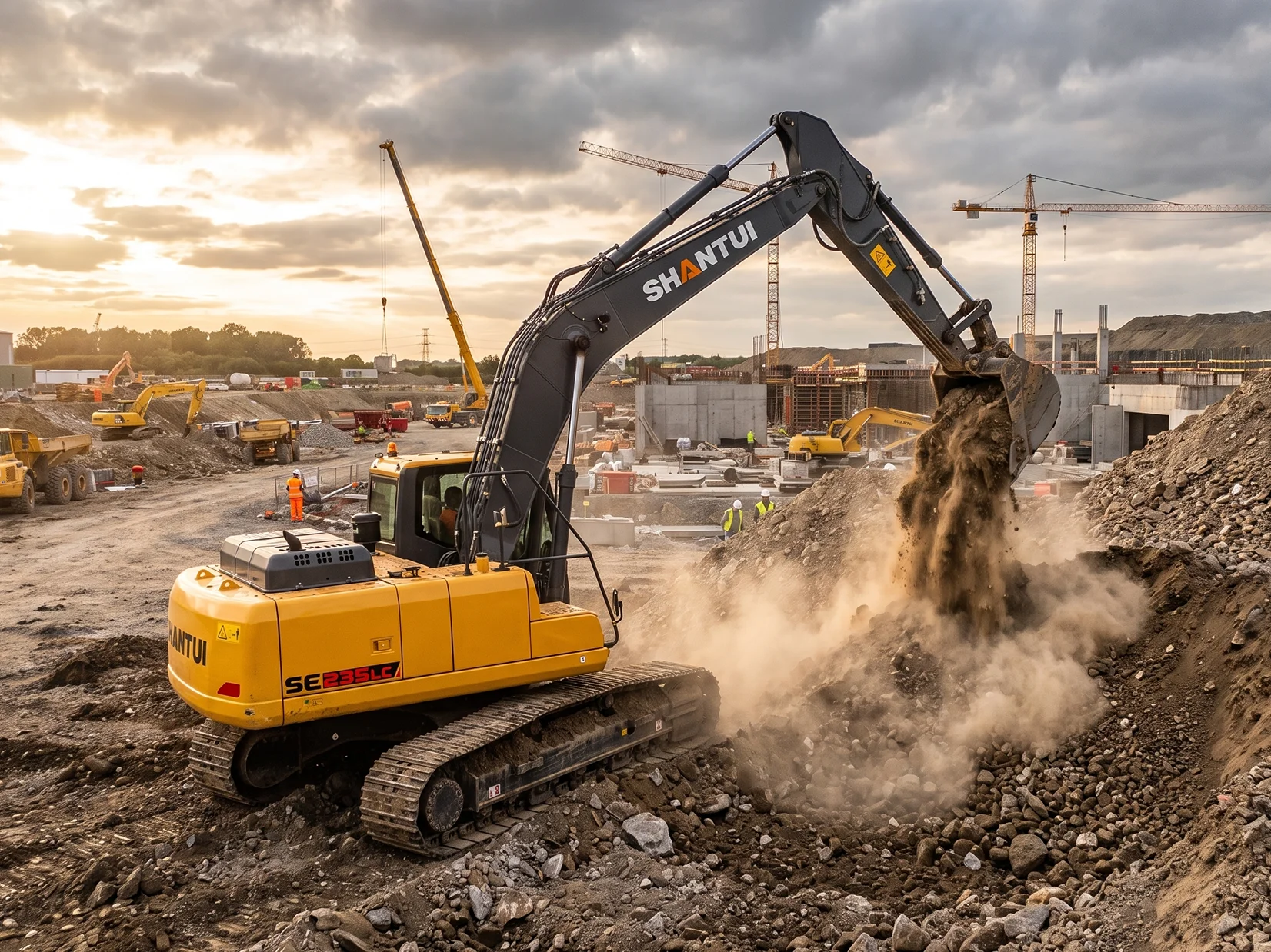 Excavadora Caterpillar 320 año 2019 sobre orugas en terreno de obra